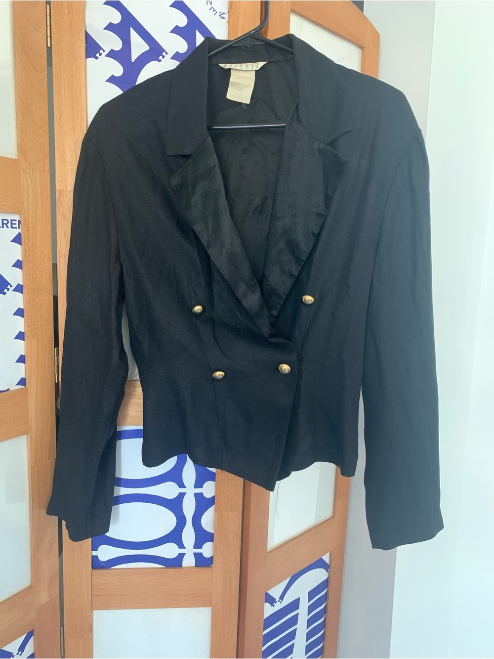 Cropped Black Double-Breasted Blazer
